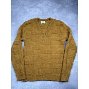 Vintage Lampus Sweater Mens Medium Basket Weave Wool‎ Blend Pullover USA 80s